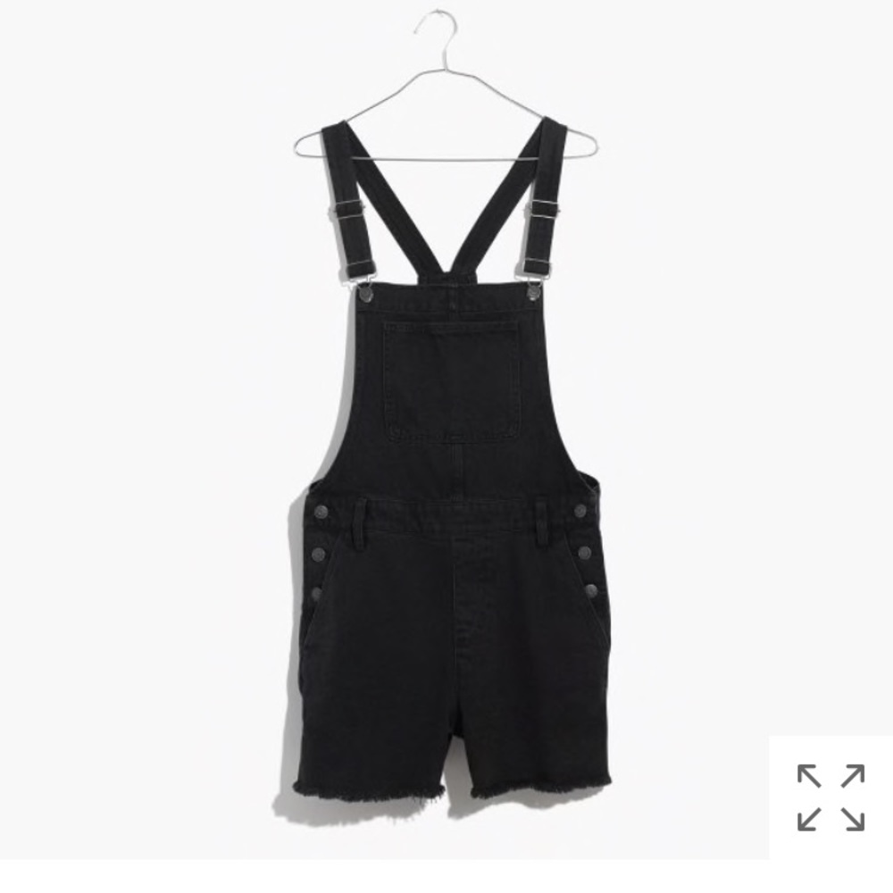 New Madewell adirondack short overalls in black
